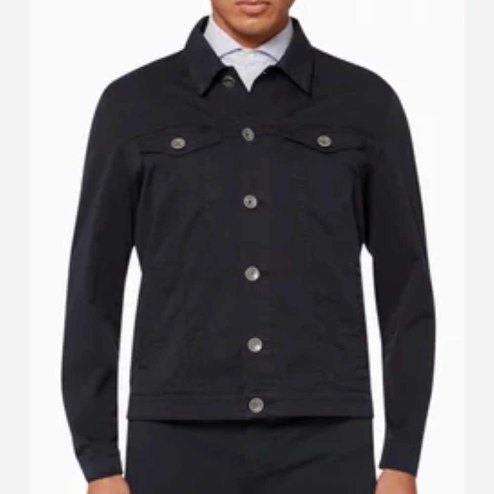 Eleventy Men's Dark Blue Cotton Trucker Jacket